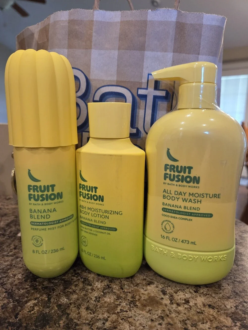 Bath & Body Works Fruit Fusion Banana Blend Body Care Set - Bright Yellow